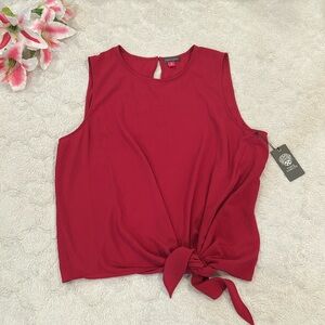 Vince Camuto - Rasberry Asymmetrical Side-Tie Sleeveless Top - XL